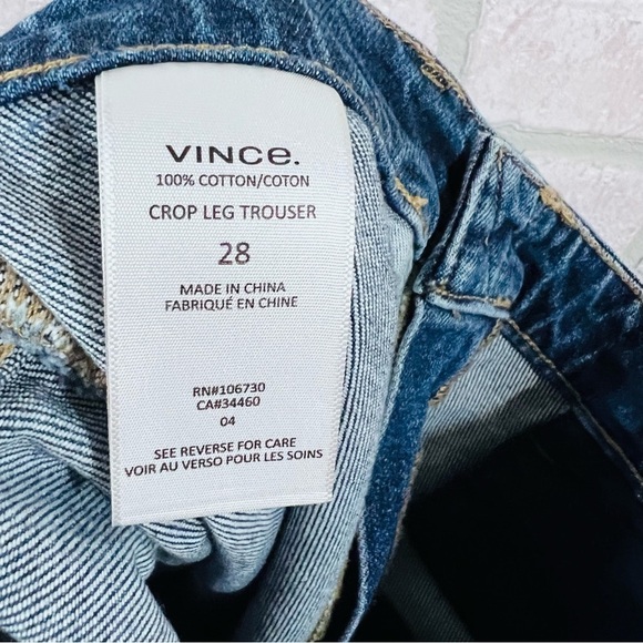 Vince High Waist Blue Crop Wide Trouser Jeans Size 28 - Picture 8 of 9